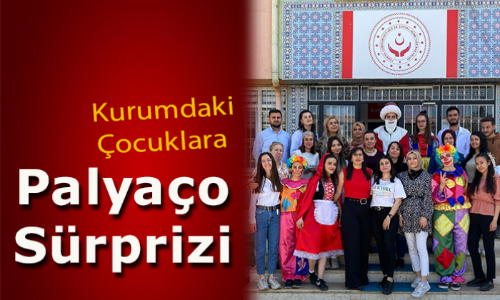 Kurumdaki çocuklara palyaço sürprizi