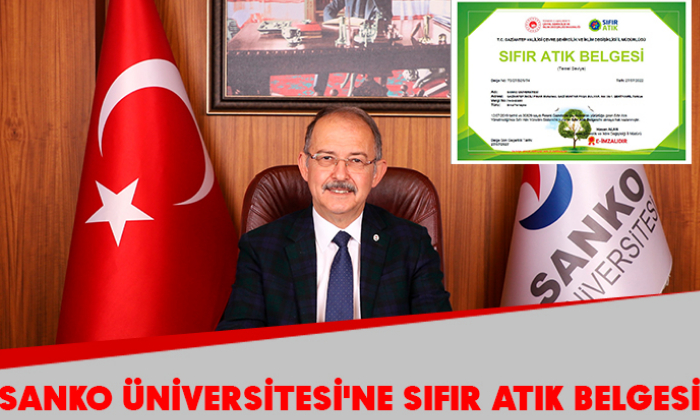  SANKO ÜNİVERSİTESİ'NE SIFIR ATIK BELGESİ