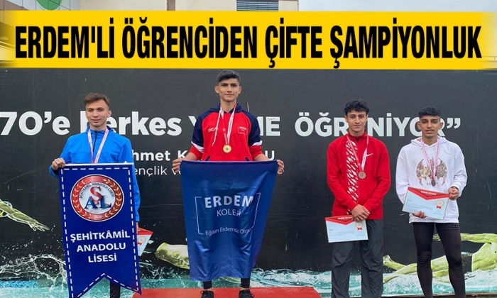 Erdem'li öğrenciden çifte şampiyonluk   