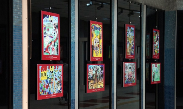 Dereyece giren öğrencilerin eserleri sergilendi