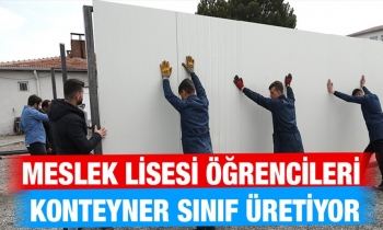 Öğrenciler konteyner sınıf üretiyor