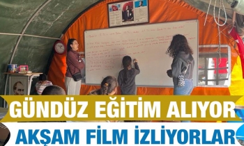 Gündüz eğitim alıyor, akşam film izliyorlar