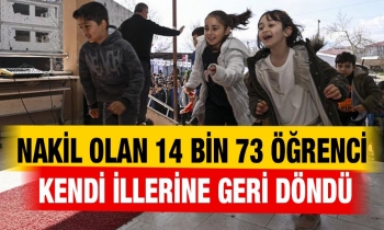 Nakil olan 14 bin 73 öğrenci, kendi illerine geri döndü