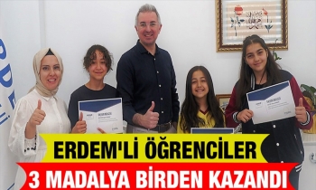 Erdem'li öğrenciler 3 madalya birden kazandı